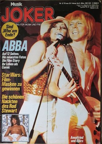 Music Joker Magazine February 1978 Abba, Star Wars, Иностранные музыкальные журналы, Intpressshop