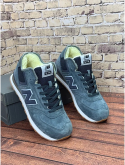 New Balance 574 Mid Dark Grey с мехом