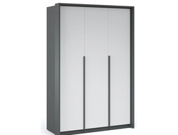 Шкаф Мишель трёхдверный с порталом шкафа, антрацит, белый жемчуг
