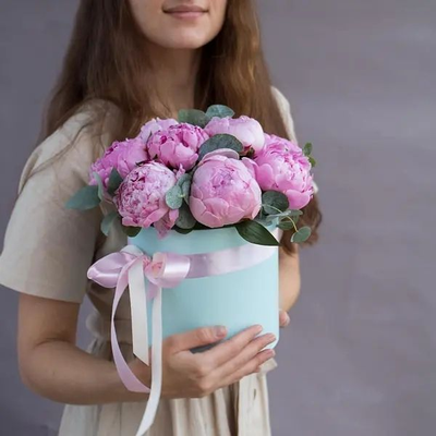 Букет "Розовая шляпка"