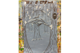 Тема: "Зимний лес. Пятно и линия" Композиция.