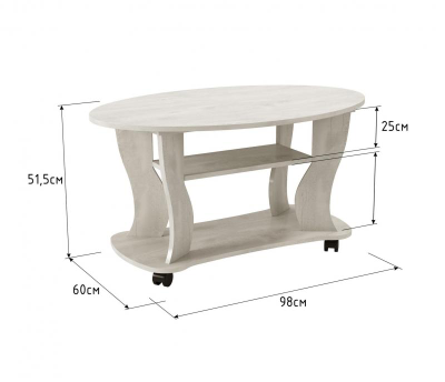 Стол журнальный Сатурн М05 Бетон пайн (Олмеко)