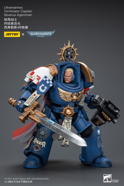 Капитан-терминатор Ультрамаринов (Warhammer 40k) - КОЛЛЕКЦИОННАЯ ФИГУРКА 1/18 Ultramarines Terminator Captain Severus Agemman (JT9916) - JOYTOY