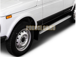 Пороги на Lada NIva 4x4 3d Slim Silver