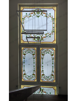 Витражная пленка, витражная пленка самоклеющаяся под заказ,пленочный витраж с классическим рисунком