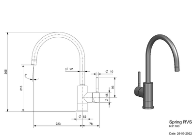 Смеситель Reginox SPRING R31780 steel