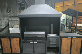 Мангальный комплекс в беседку с тумбами