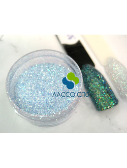 Иридисцентный глиттер блестки Ирис цветной Небесно Голубой 0,2 мм