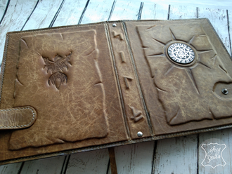 ежедневник с тиснением, ежедневник кожа, подарок руководителю, славянский оберег, кожаный блокнот