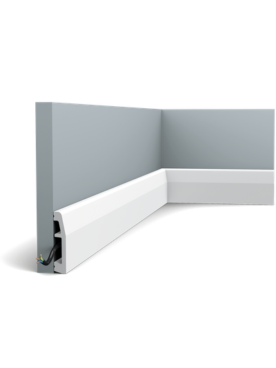 Плинтус ORAC Decor SX125, дюрополимерный, влагостойкий, ударопрочный, под покраску, длина 2 метра