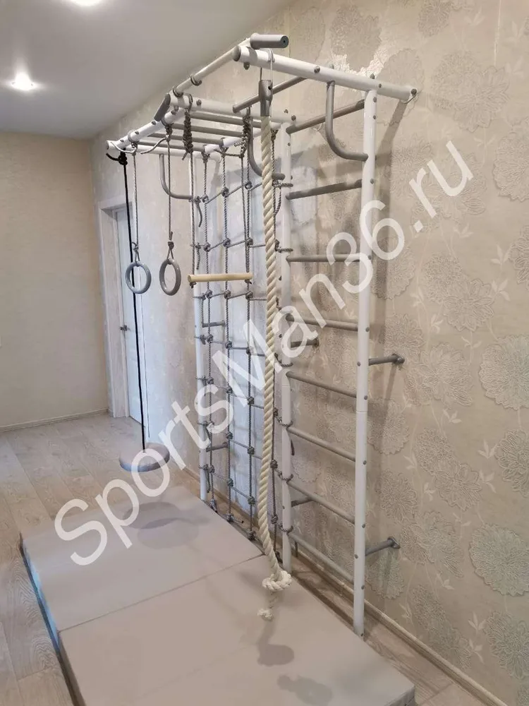 ДСК-6.01.С "РОКИ С РУКОХОДОМ" (ВЯЗ. СЕТКА) ЦВЕТ БЕЛЫЙ, ПЕРЕКЛАДИНЫ СЕРЫЕ.