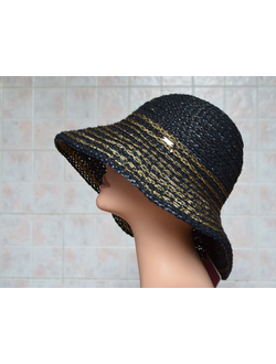черная  шляпа с золотом летняя Италия Визио