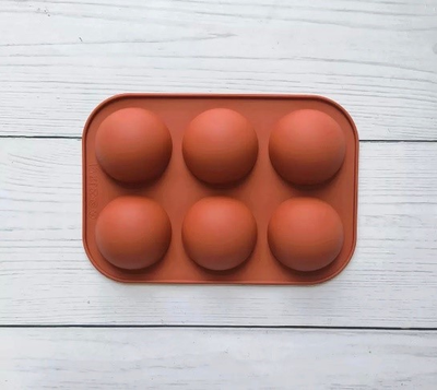 Силиконовая форма полусфера d-5,25 см, 6 ячеек