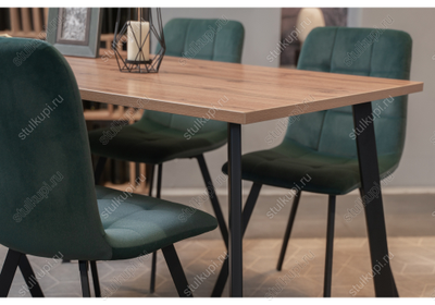 Стол Тринити Лофт 120 25 мм дуб делано темный / черный матовый