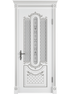 VFD. ALEXANDRIA 3D/ POLAR PS. АЛЕКСАНДРИЯ 3D/ БЕЛАЯ ЭМАЛЬ--ПАТИНА СЕРЕБРО. ПОЛОТНО ОСТЕКЛЕННОЕ