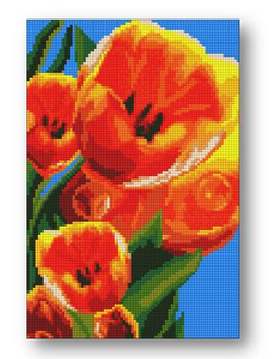 Алмазная мозаика Anya Желто-красные тюльпаны-20х30см.
