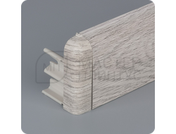 Плинтус из дюрополимера Comfort Classic 80 дуб серый с наружным углом