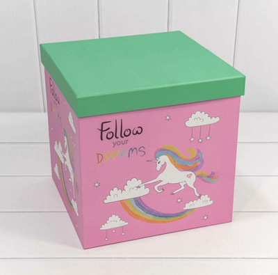 Коробка подарочная куб "Единорог", 8,5*8,5*8,5см