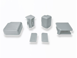 Комплект заглушек СЕРЫЙ,  для плинтуса  КВАДРО  (8 элементов в комплекте)
