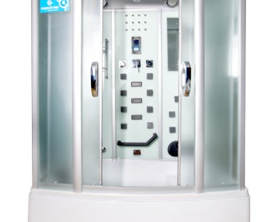 Душевая кабина Водный Мир ВМ-8828, Высокий поддон, задние стекла белые, передние стекла матовые,150x85x220 см.