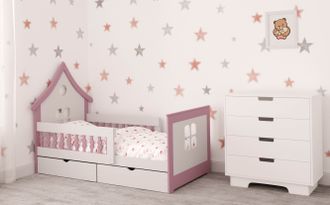 Кроватка «Little Home 1 180 на 90 (розовая)