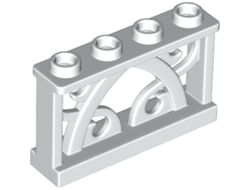 Fence 1 x 4 x 2 Ornamental with 4 Studs, White (19121 / 6097236)