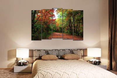 Модульная картина "Дорога в лесу"