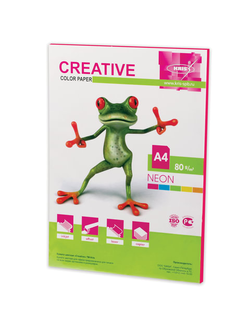 Бумага цветная CREATIVE color, А4, 80 г/м2, 50 л., неон, малиновая, БНpr-50м