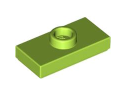 Plate, Modified 1 x 2 with 1 Stud with Groove (Jumper), Lime (3794b / 4500069)