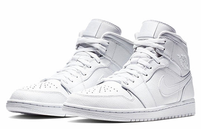 Nike air jordan 1 mid triple white sales