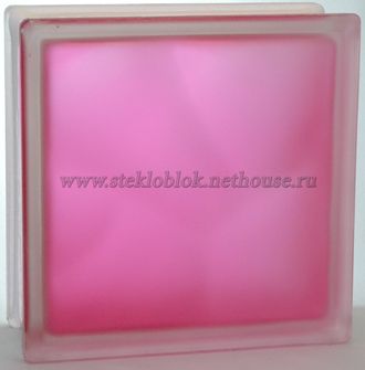 Стеклоблок Vitrablok (Чехия) &quot;Волна&quot;, окрашенный внутри, Розовый матовый