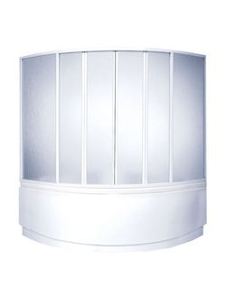 Шторка на ванну BAS Мега 160х160 пластик Вотер (6 створок)