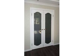 Двустворчатая дверь с матовым стеклом