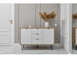 Комод FRAME (ФРЕЙМ) Дуб Золотистый/Белый софт