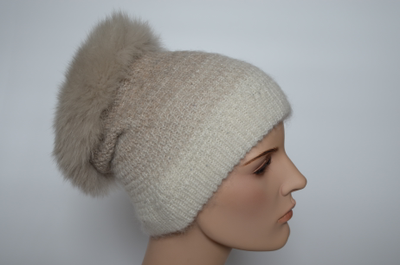 Итальянская шапка с меховой отделкой мехом песца Визио фото