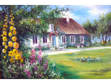 "Дом с палисадником" 50см х 70см холст/масло