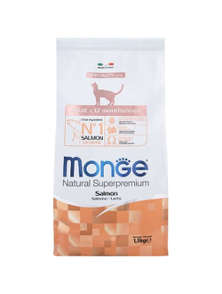 Корм для взрослых кошек Monge (Монж) с лососем 1,5 кг