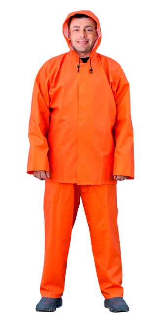 Костюм рыбака Волга-500 (500 гр/м2) оранжевый куртка, полукомбинезон