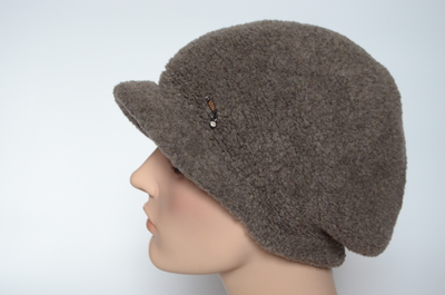 Вязаная женская кепка зимняя Vizio Италия 6962 W ореховая