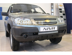 Защита радиатора Chevrolet Niva I рестайлинг (GLC/GLS) 2009- (3 части) chrome