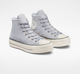 Кеды Converse Chuck Taylor Lift замшевые серые на платформе