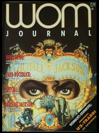 WOM Journal Magazine December 1991 Michael Jackson, Иностранные музыкальные журналы, Intpressshop
