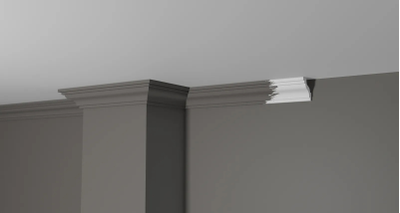 Потолочный плинтус DECOR-DIZAYN DD28, из дюрополимера, под покраску, ударопрочный