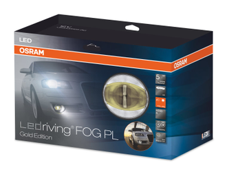 Комплект светодиодных дневных ходовых огней с функцией ПТФ Osram D 90мм противотуманный свет/ДХО модуль (LED светодиодный) LEDriving FOG PL Gold Edition комплект