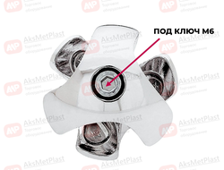 JOK-01DX Соединитель для 3-х труб крестовой правый системы Joker-Uno d=25 мм, цвет: хром