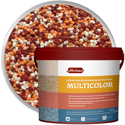 Штукатурка мозаичная акриловая HOLZER MULTICOLOR F-12 25 кг