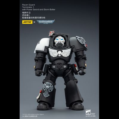Терминатор Гвардии Ворона (Warhammer 40K) - КОЛЛЕКЦИОННАЯ ФИГУРКА 1/18 Raven Guard Terminator with Power Sword and Storm Bolter (JT03240) - JOYTOY