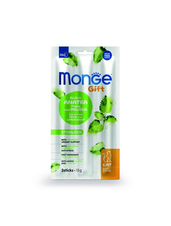 Мягкие палочки Monge Gift Sterilised для стерилизованных кошек, утка 15 гр