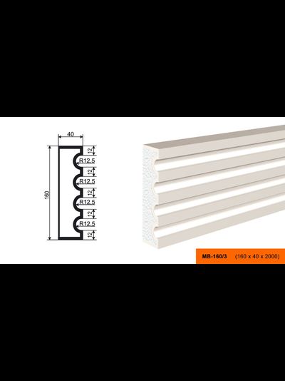 Фасадный молдинг из пенополистирола с покрытием LEPNINAPLAST (Лепнинапласт)  МВ-160/3