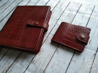 ежедневник из крокодиловой кожи, портмоне из крокодиловой кожи, оригинальный подарок, что подарить